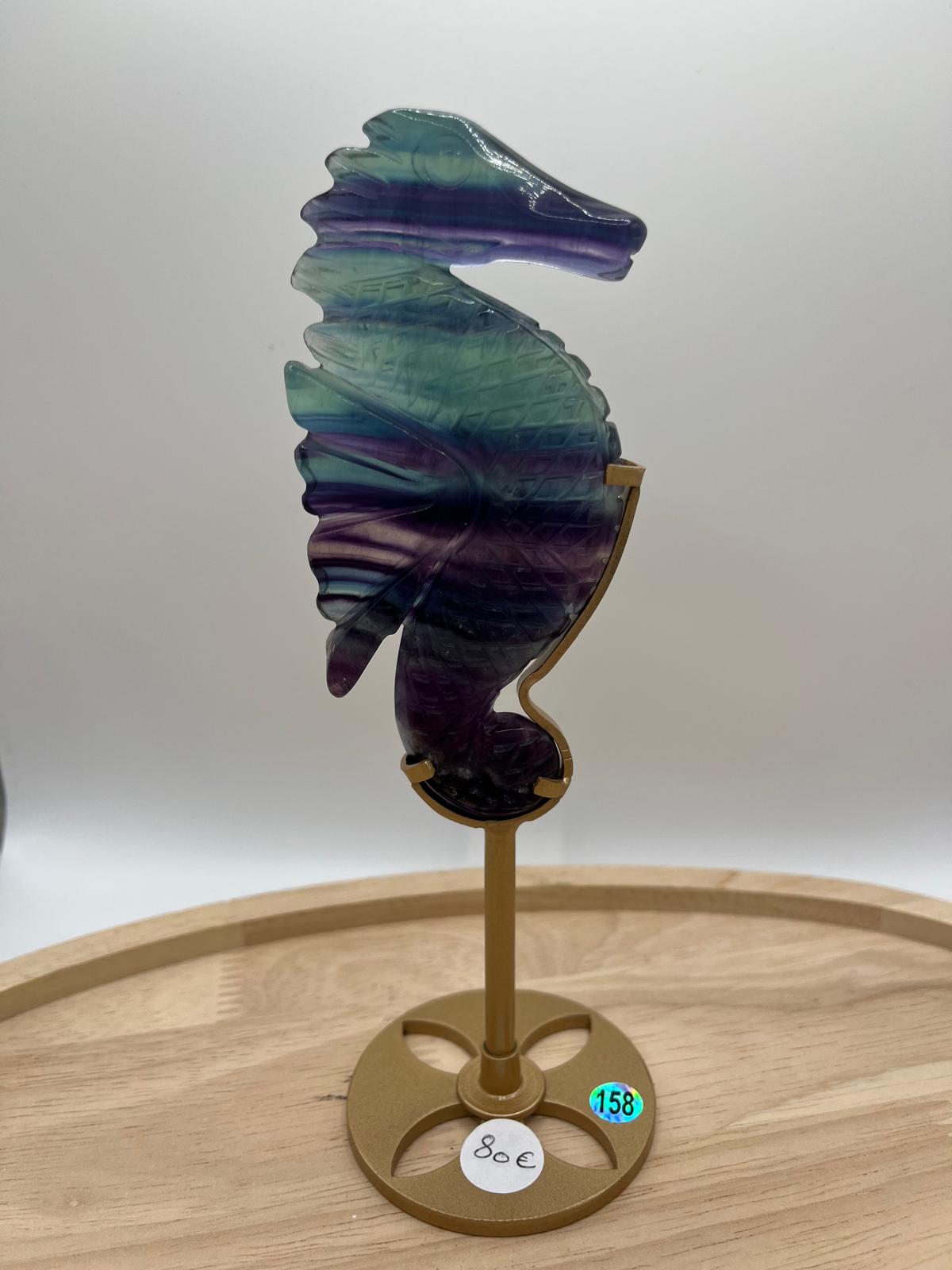 Hippocampes en Fluorite sur socle